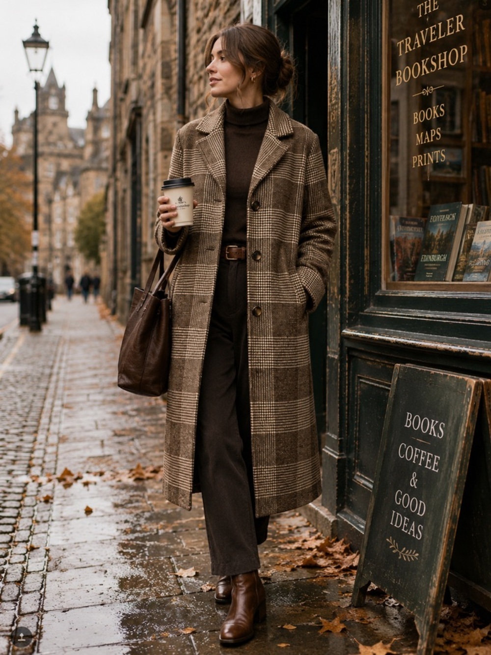 Abercrombie Brown Plaid Dad Coat Wool Blend Dark Academia Women’s Coat Sz XXSP